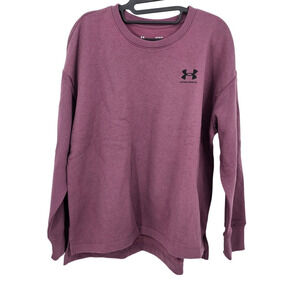 Under Armour Plum Purple Fleece Loose Fit Oversized Crewneck Sweatshirt M NWT